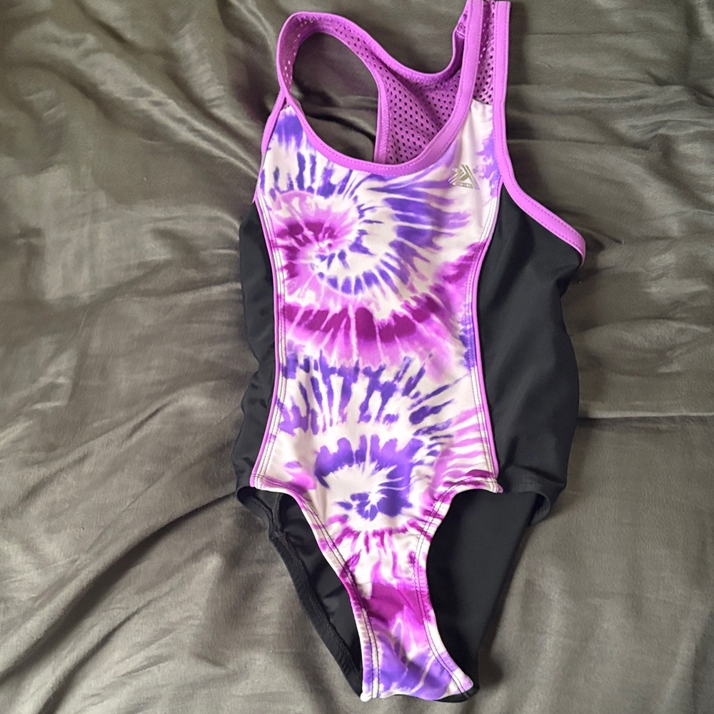 Xersion Purple Tie-Dye Racerback Swimsuit